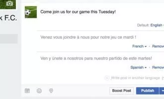 ارسال پست به چند زبان در فیسبوک