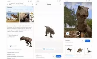 دایناسورهای واقعیت افزوده گوگل