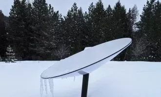 دیش یخ زده استارلینک اسپیس ایکس