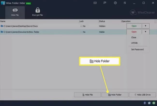 سراغ برنامه Wise Folder Hider بروید