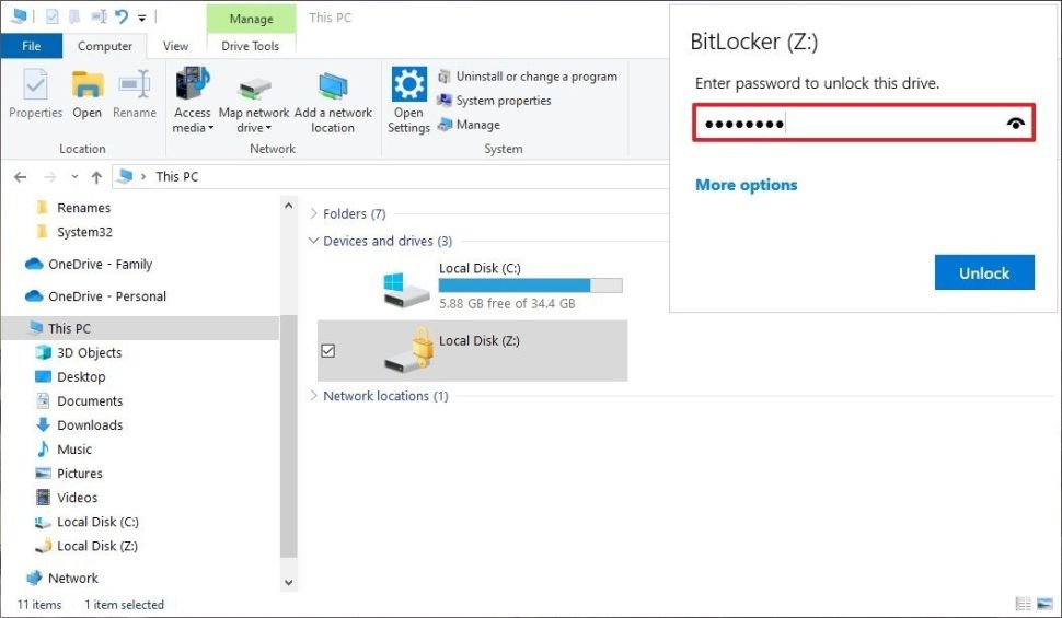 فعالسازی BitLocker برای هارد دیسک مجازی