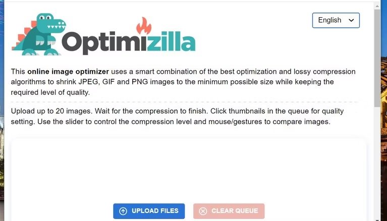 کاهش حجم عکس آنلاین Optimizilla