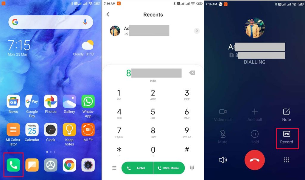 ضبط مکالمه در گوشی شیائومی