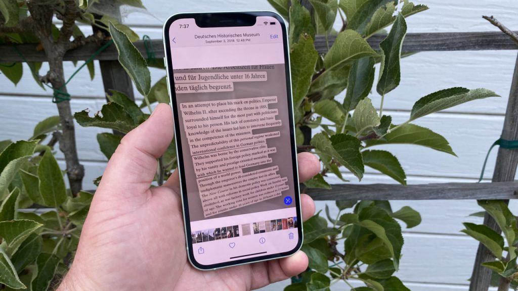 ترجمه عکس با هوش مصنوعی Apple Live Text