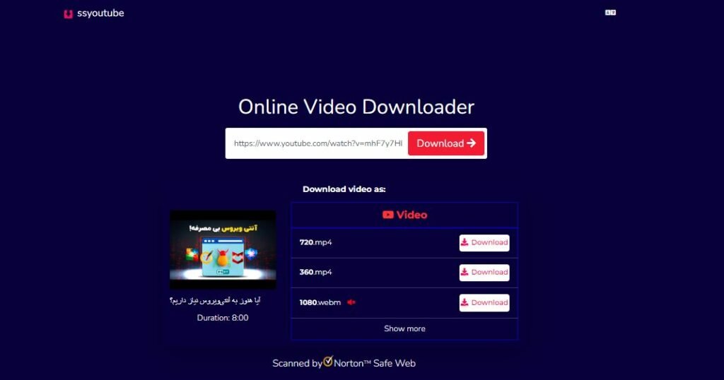 دانلود از یوتیوب با سایت SSYouTube