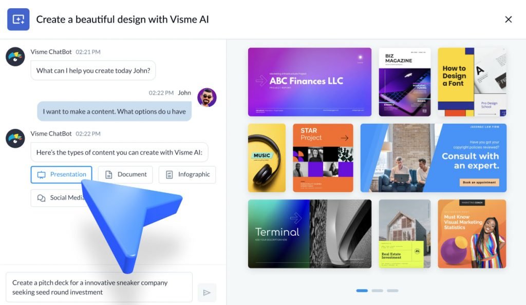 هوش مصنوعی Visme
