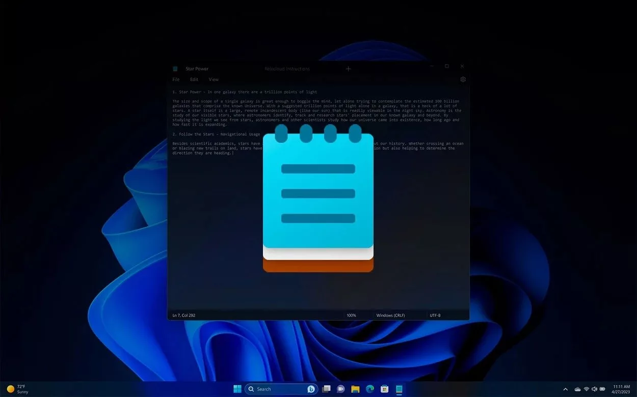 نرم افزار نوت‌پد ویندوز 11