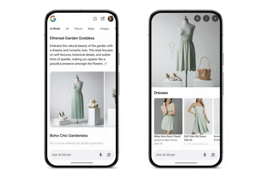 قابلیت جدید AI Mode برای انتخاب و خرید لباس