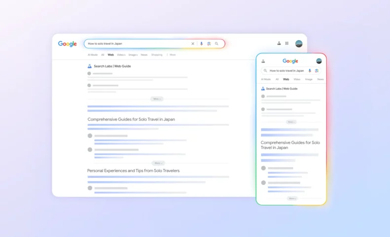 گوگل با Web Guide متحول می‌شود؛ دسته‌بندی لینک‌ها با کمک هوش مصنوعی