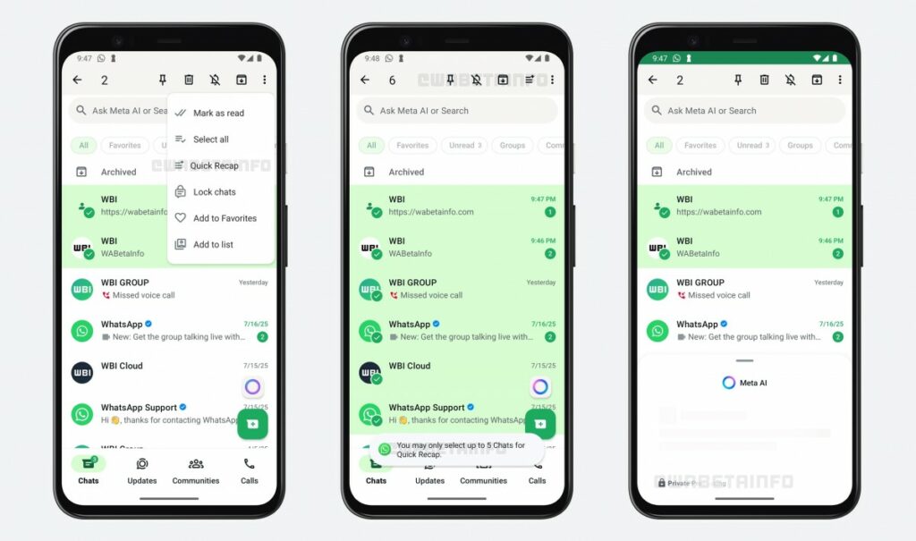معرفی قابلیت Quick Recap برای خلاصه سازی مکالمات در واتس‌اپ