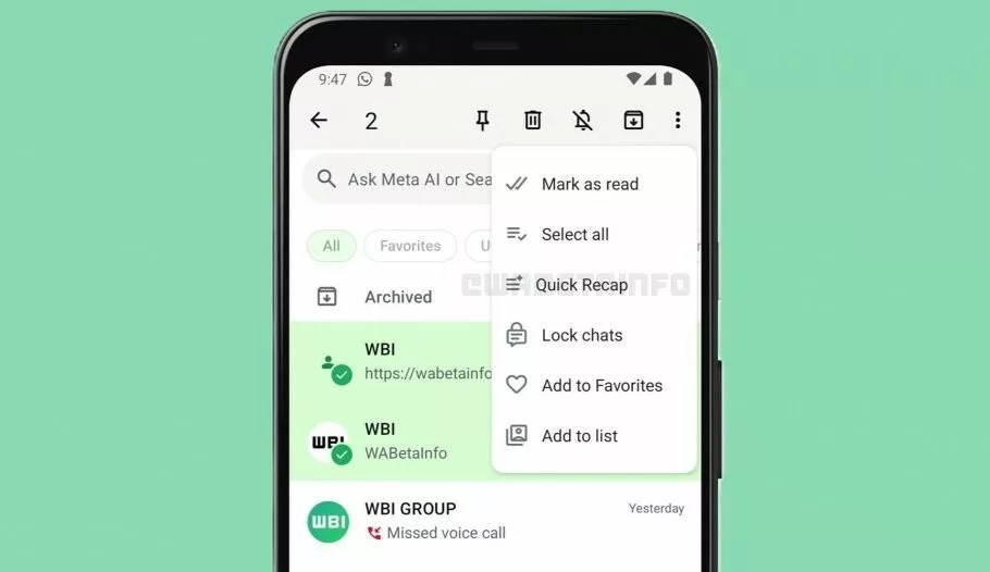 معرفی قابلیت Quick Recap برای خلاصه سازی مکالمات در واتس‌اپ
