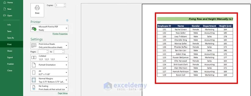 آموزش پرینت تمام صفحه در اکسل