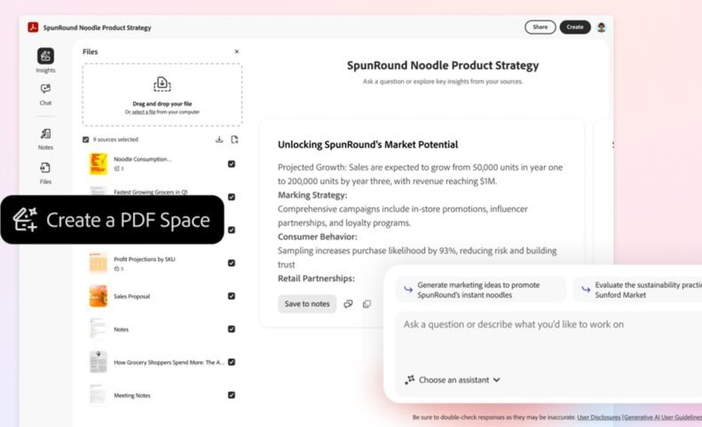 ادوبی از Acrobat Studio رونمایی کرد؛ هاب هوش مصنوعی برای فایل‌های PDF