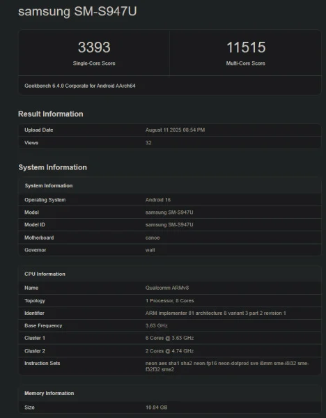حضور اسنپدراگون 8 الیت 2 در بنچمارک Geekbench