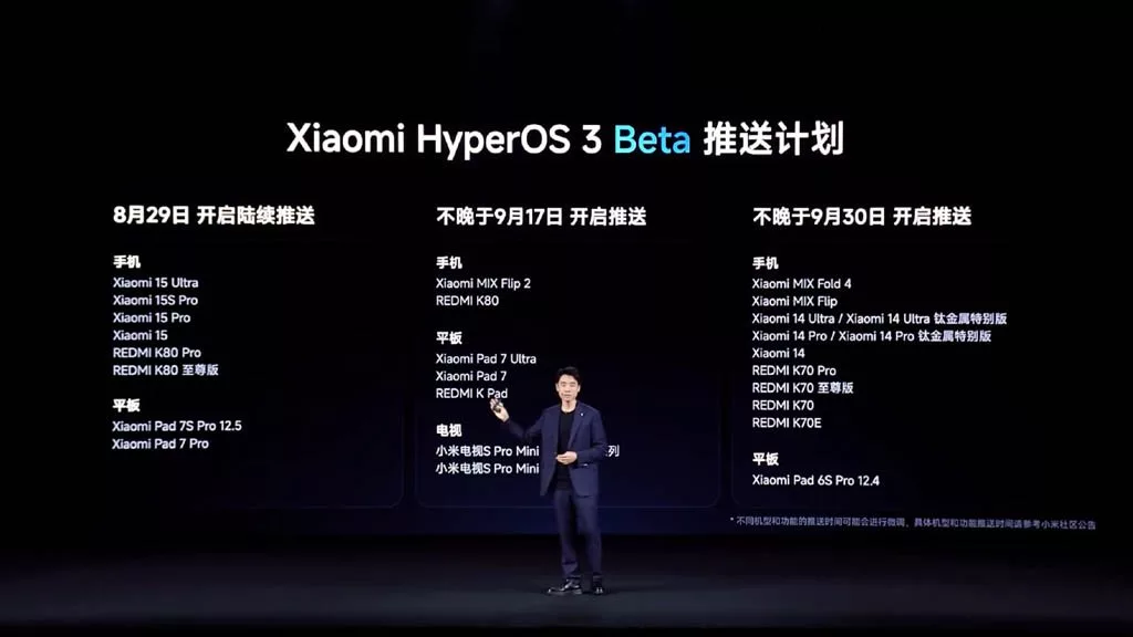 زمانبندی انتشار آپدیت بتای HyperOS 3 شیائومی
