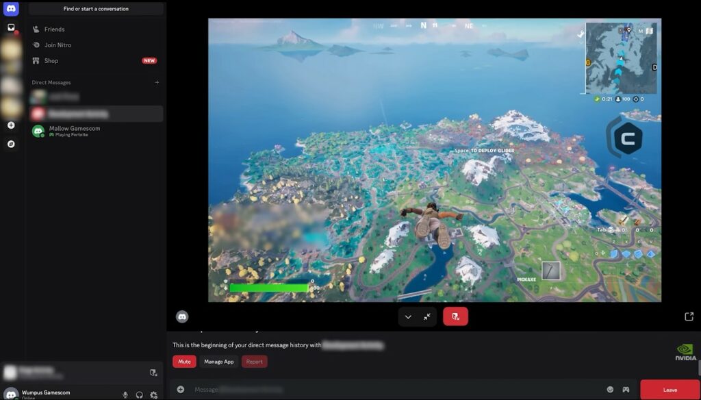 اجرای فورتنایت در داخل دیسکورد