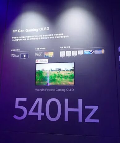 ال‌جی نخستین مانیتور OLED با نرخ نوسازی 540 هرتز در جهان را معرفی کرد