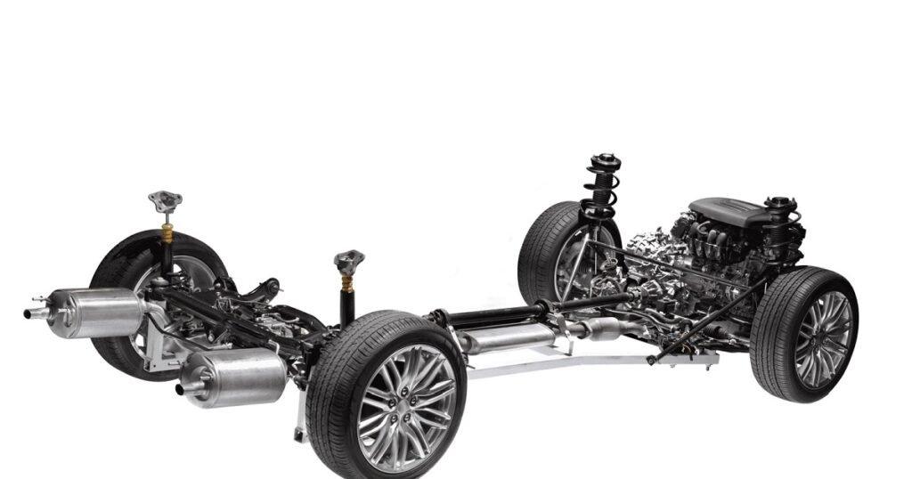 شاسی ماشین و قطعات نصب شده روی آن