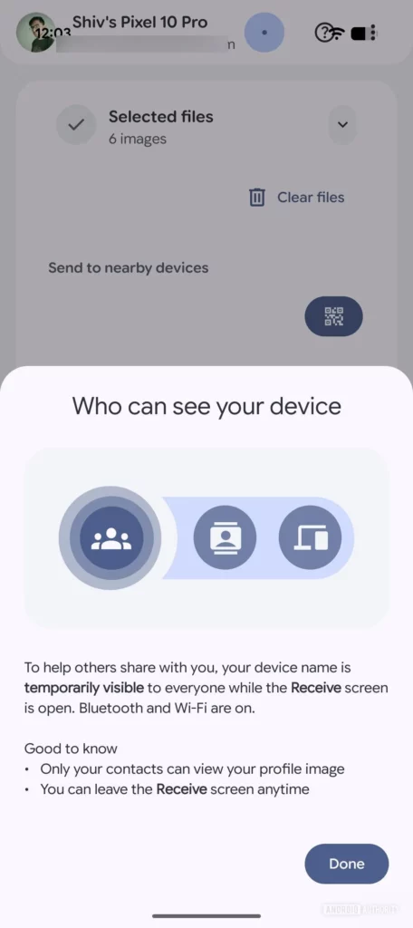 اتصال به اینترنت برای استفاده از Quick Share در آیفون