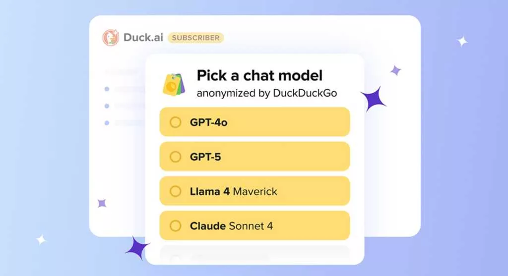 مدل های هوش مصنوعی DuckDuckGo