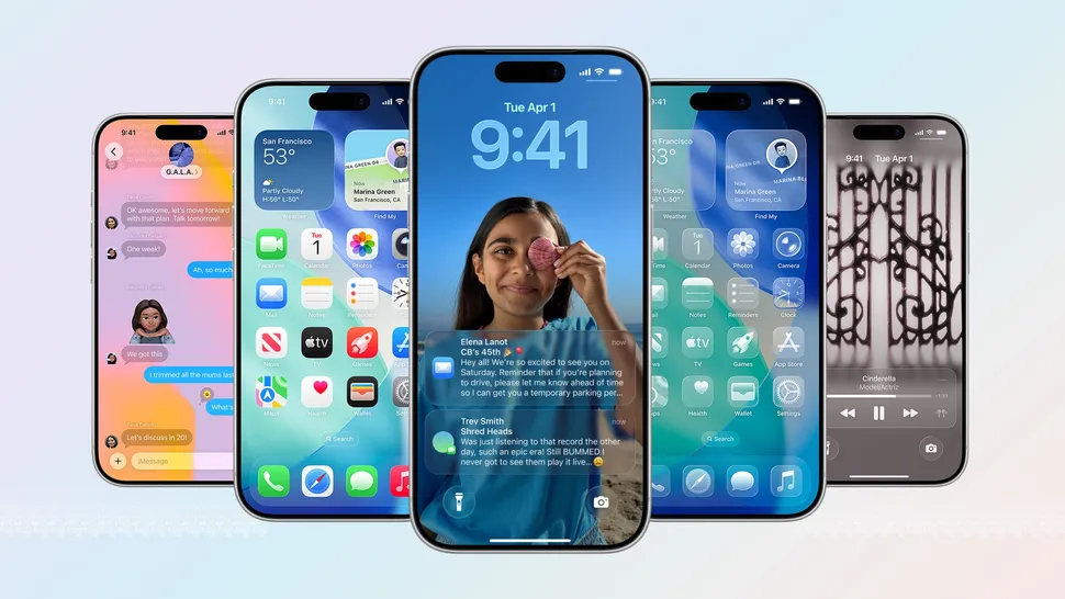 iOS 26 روی صفحه گوشی