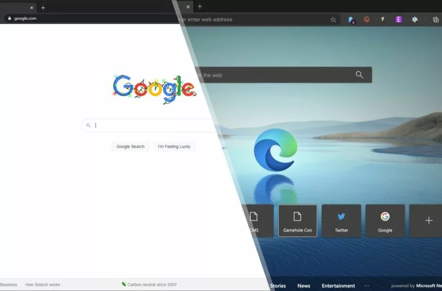 تبلیغ مایکروسافت اج در نتایج گوگل