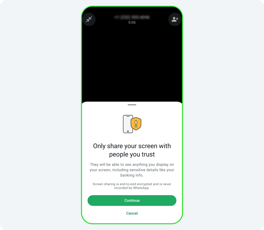 اشتراک گذاری صفحه واتس‌اپ