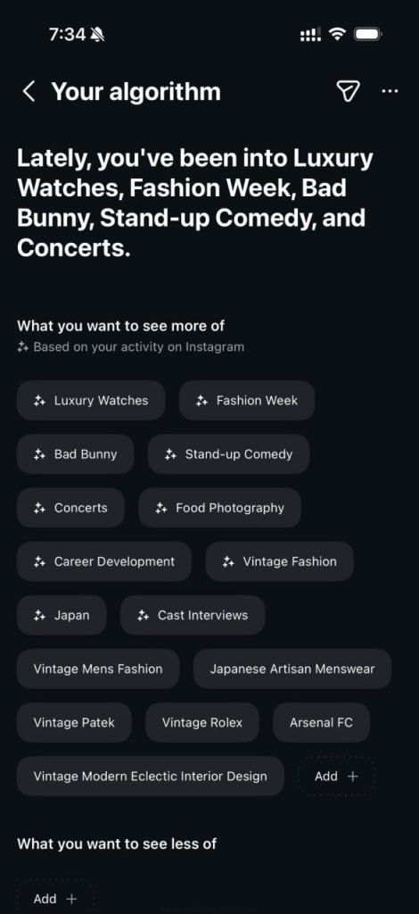 الگوریتم اینستاگرام