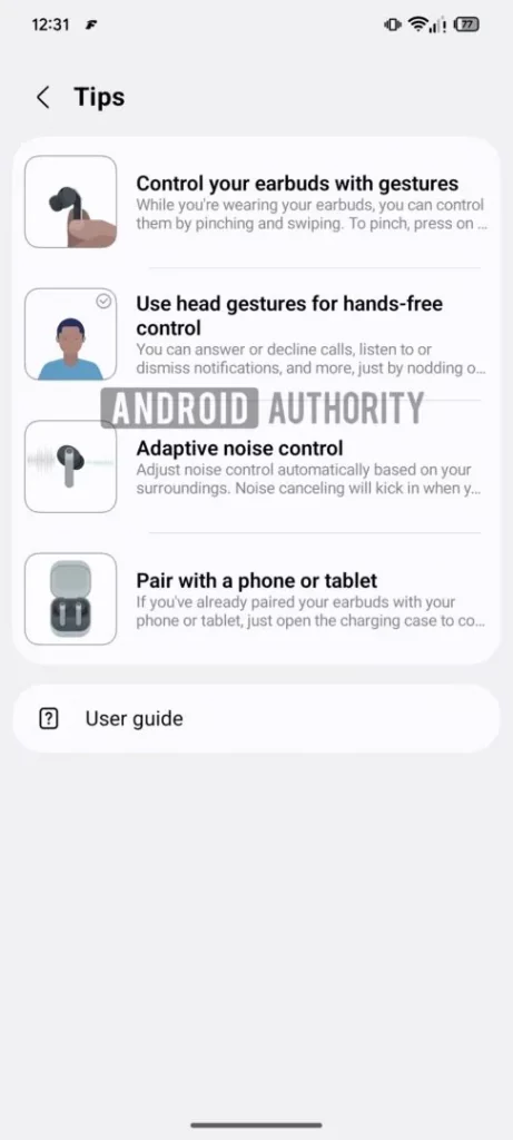قابلیت جدید Head Gestures گلکسی بادز 4 پرو