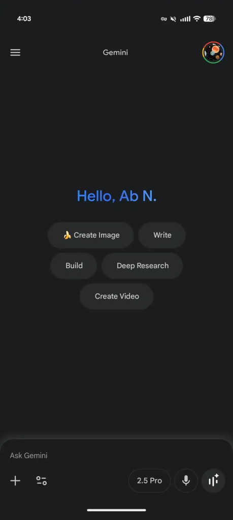 منوی ناوبری بازطراحی شده جمینای