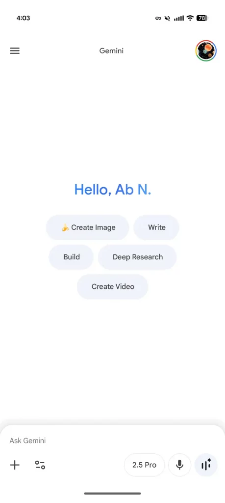 بازطراحی صفحه اصلی جمینای در اندروید