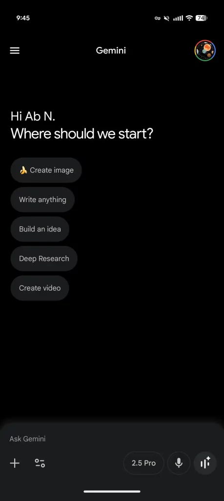 منوی ناوبری بازطراحی شده جمینای