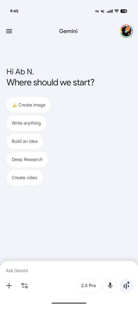 بازطراحی صفحه اصلی جمینای در اندروید