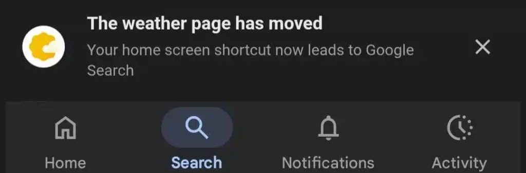 خداحافظی با اپلیکیشن Weather گوگل