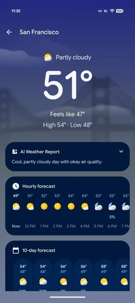 خداحافظی با اپلیکیشن Weather گوگل