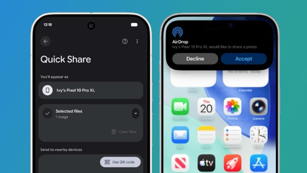انتقال فایل با Quick Share