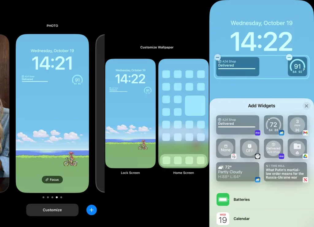 حذف ویجت‌های صفحه قفل