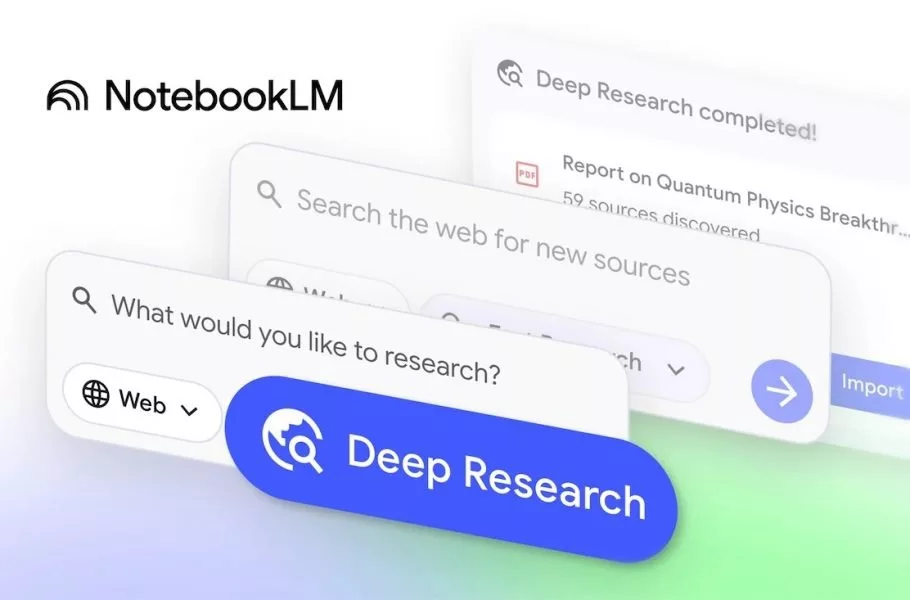 ابزار هوش مصنوعی NotebookLM حالا می‌تواند تحقیقات گسترده انجام دهد