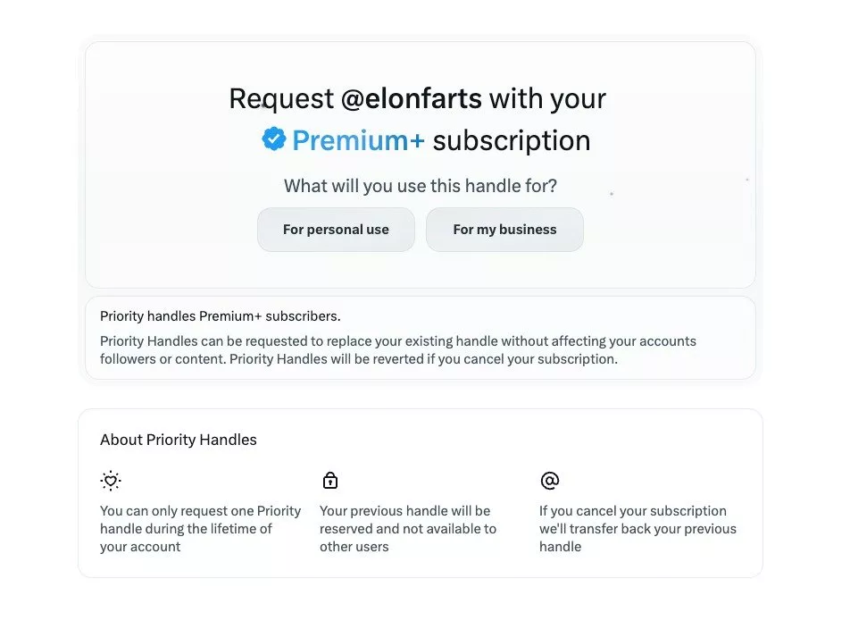 درخواست نام کاربری ایکس