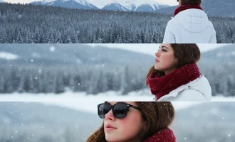 تصویر یک فرد در نمایی پوشیده از برف ساخته شده با هوش مصنوعی