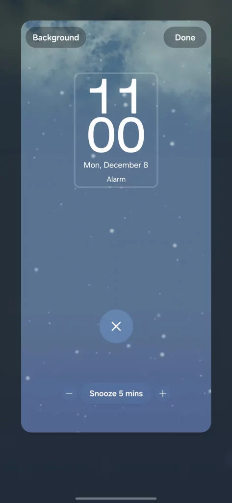 Weather backgrounds for alarms One UI 8.5
