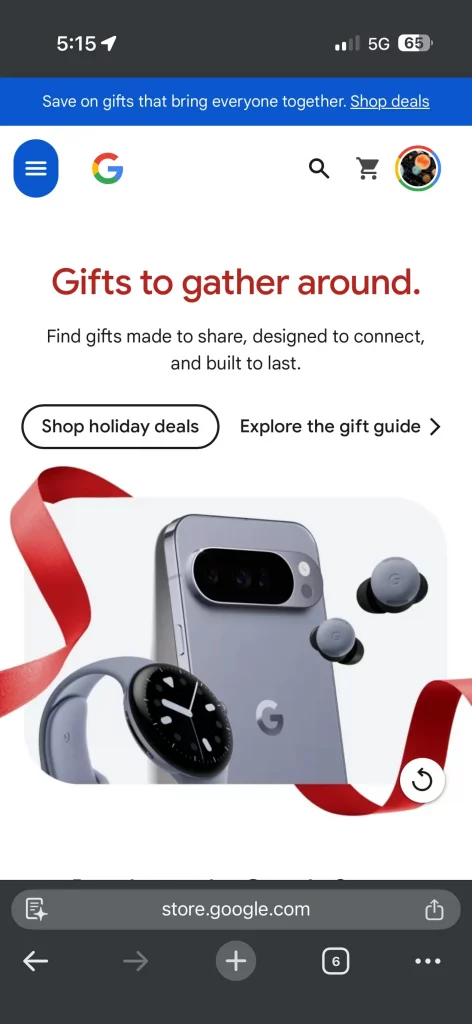 جمینای در کروم آیفون