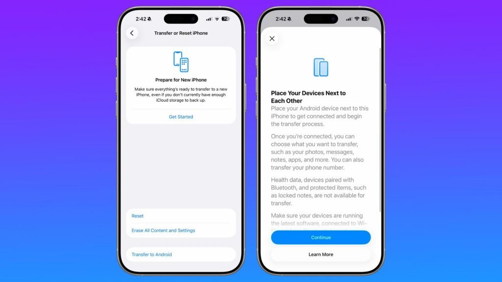 قابلیت iOS 26.3 برای انتقال ساده اطلاعات به اندروید
