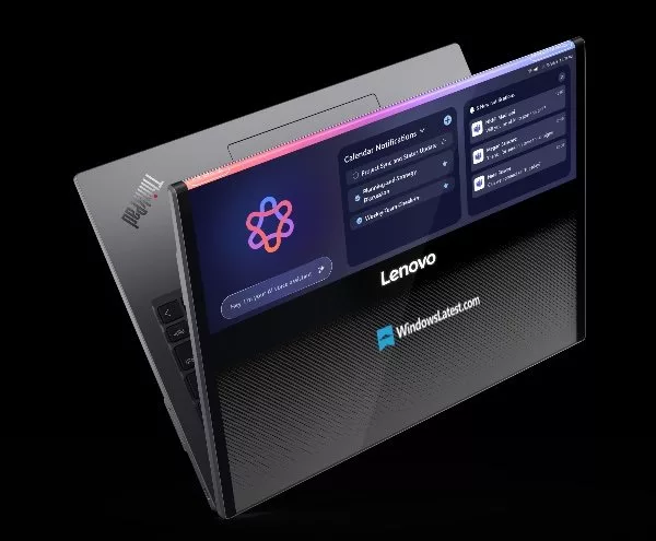 لپ‌تاپ جدید لنوو با نمایشگر رول‌شونده و بدنه شفاف