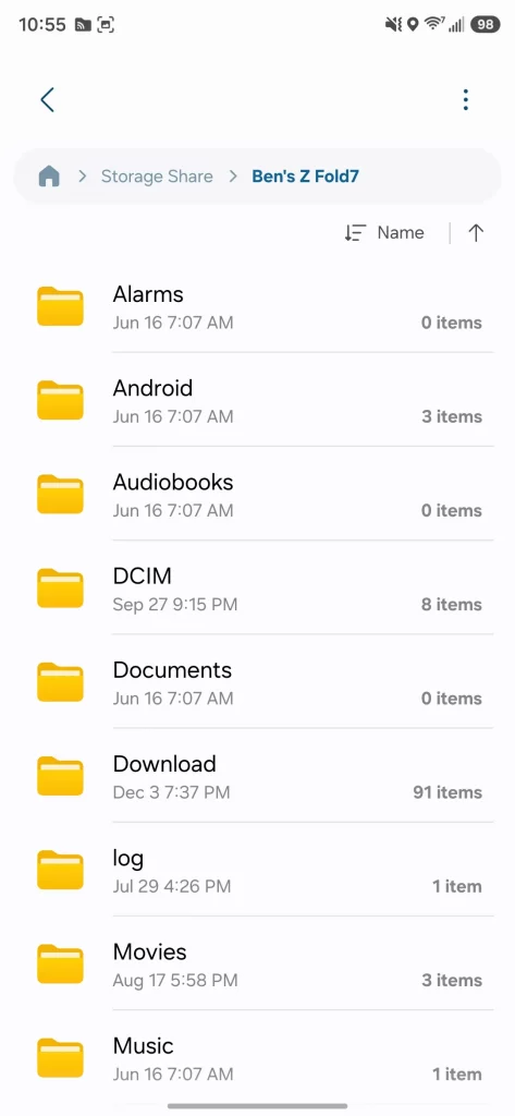 ‘Storage Share’ in My Files app One UI 8.5
