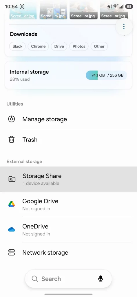 ‘Storage Share’ in My Files app One UI 8.5
