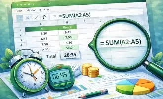 جمع ساعت در اکسل