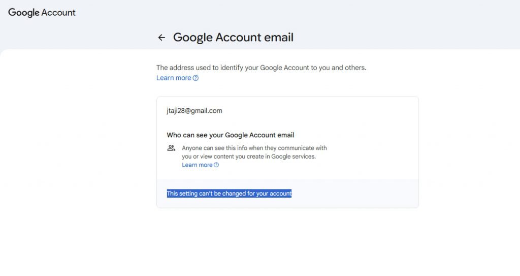 تغییر آدرس جیمیل