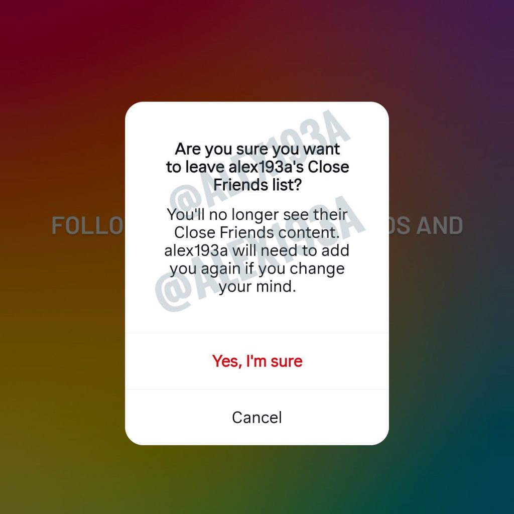 قابلیت خروج از فهرست کلوز فرند در اینستاگرام