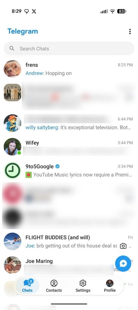 آپدیت جدید شیشه‌ای تلگرام برای اندورید و استوری